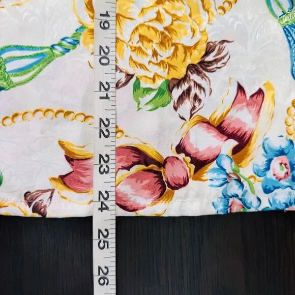 Vintage Victorias Secret Top Womens Medium Floral Bow Print 80s 90s Gold Label - Picture 9 of 9